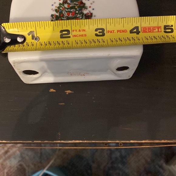 Vintage Christmas porcelain spoon holder with napkin holder - Picture 6 of 11